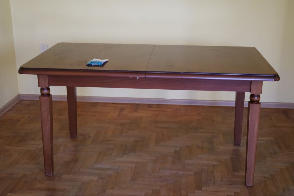 Stół do jadalni ciemny brąz 90 x 160 plus krzesła 6 szt