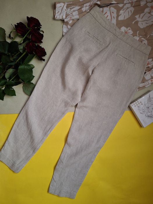 Штани бежеві натуральний льон р.L,Next