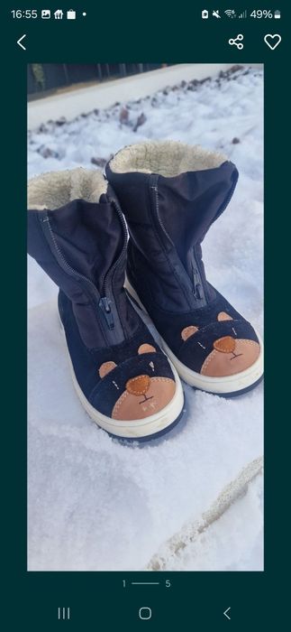 Śniegowce kozaczki 31 czarne misie wodoodporne Bartek