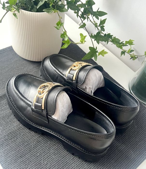 GUESS Ilary mokasyny loafersy skóra naturalna  r.37