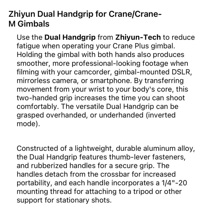 Zhiyun Dual Handgrip for Crane/Crane-M