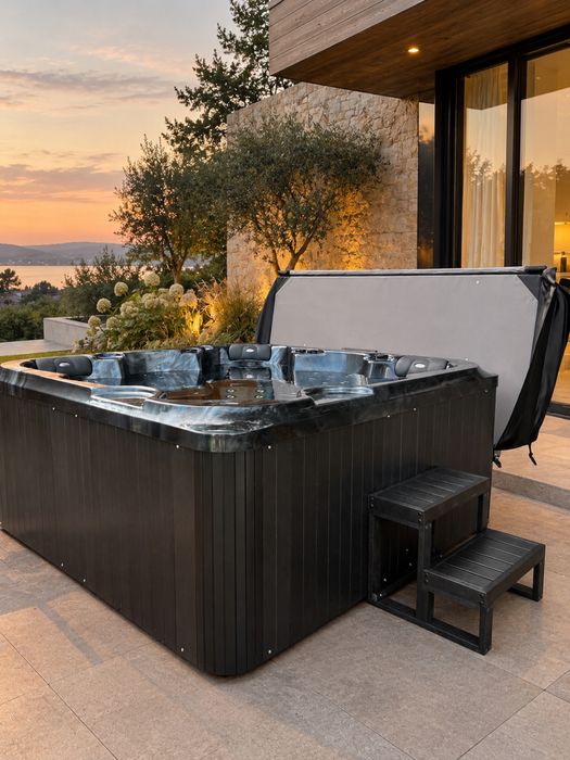 Wanna Ogrodowa NORDPOOL ABISKO PREMIUM BLACK EDITION – 74 dysze – 2 leżanki / Jacuzzi / Spa