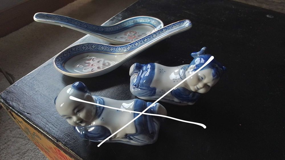 Peças de cerâmica chinesa e budas, para decoração