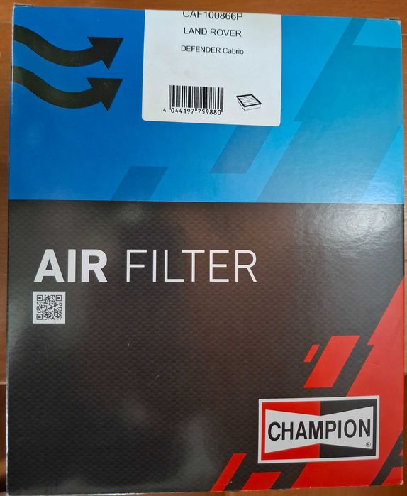 Filtro de ar novo para land rover defender 248x209x59mm