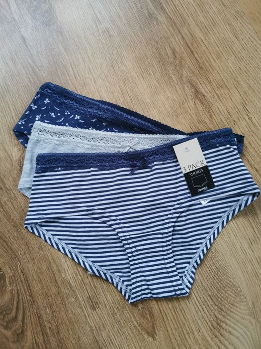 Bawełniane majtki damskie szorty shorts figi koronka XS