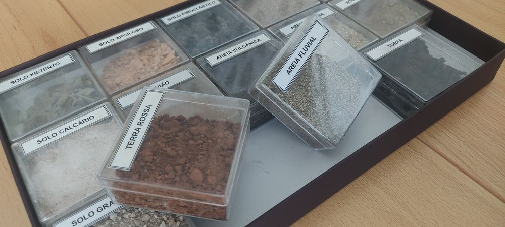 Coleção de solos e areias