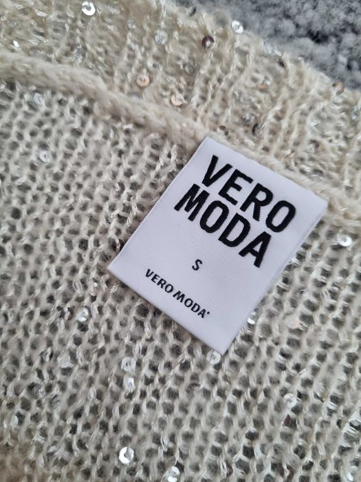 Kremowy sweter z cekinami Vero Moda r. S