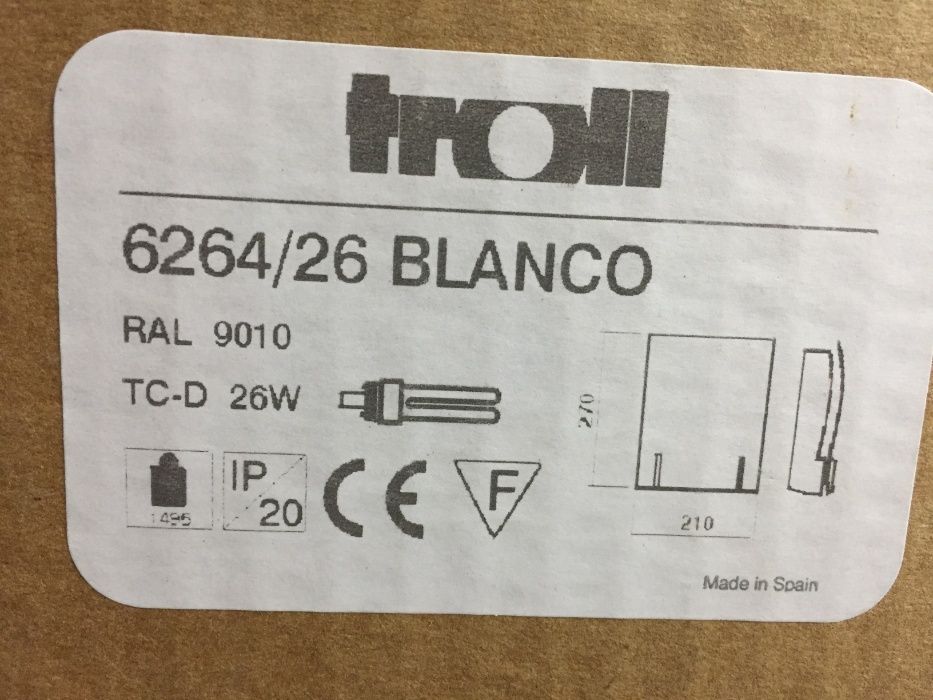 Aplique de Iluminação de Interior Troll 1x26 Watts