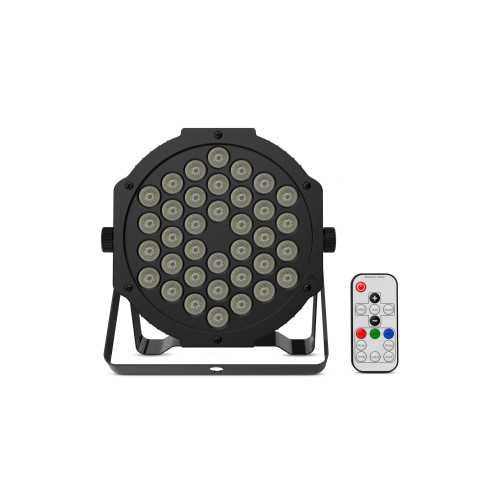 Foco LED RGB 36×1W com controlo remoto – Novo com garantia