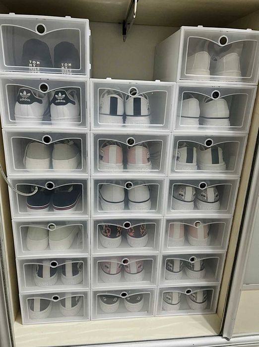 10 x Pudełka Na Buty Pojemnik Organizer Z Klapą