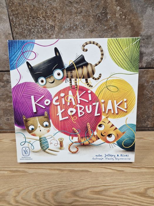 Gra Kociaki Łobuziaki gra planszowa dla dzieci kotki gra sensoryczna nitki przeplatane