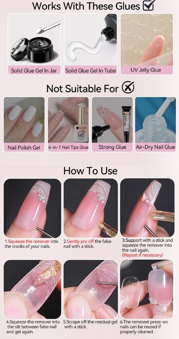 Рідина для зняття накладних нігтів UR SUGAR 15 мл нова