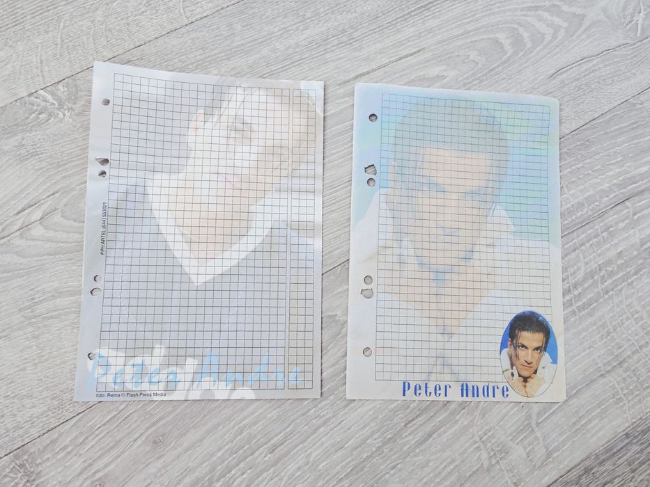 Duże karteczki do segregatora Peter Andre dwie sztuki