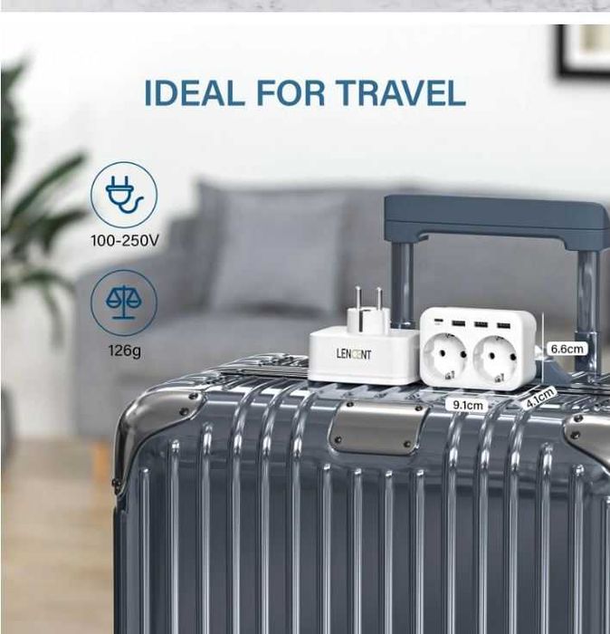 Tomada de parede dupla com USB e USB Type-C