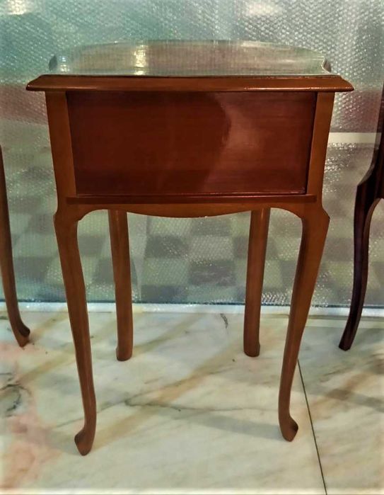 Par Mesinhas Cabeceira Apoio 2 Gavetas