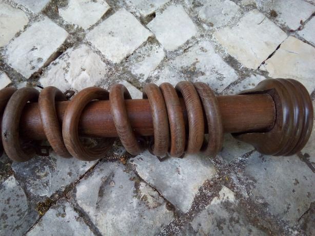 Varões de Cortinados em Madeira de Mogno Completos (Estrear)