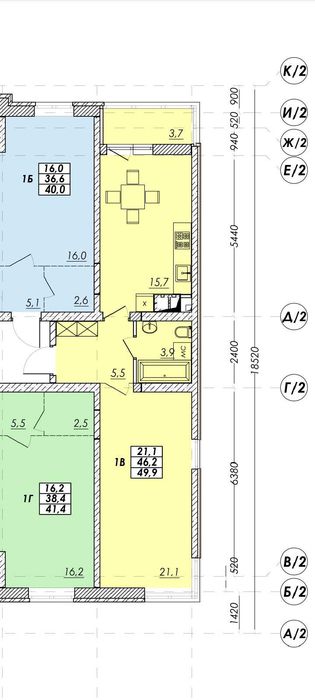 1 ком 52м.кв в ЖК Прохоровский квартал подходит под гос. программы.