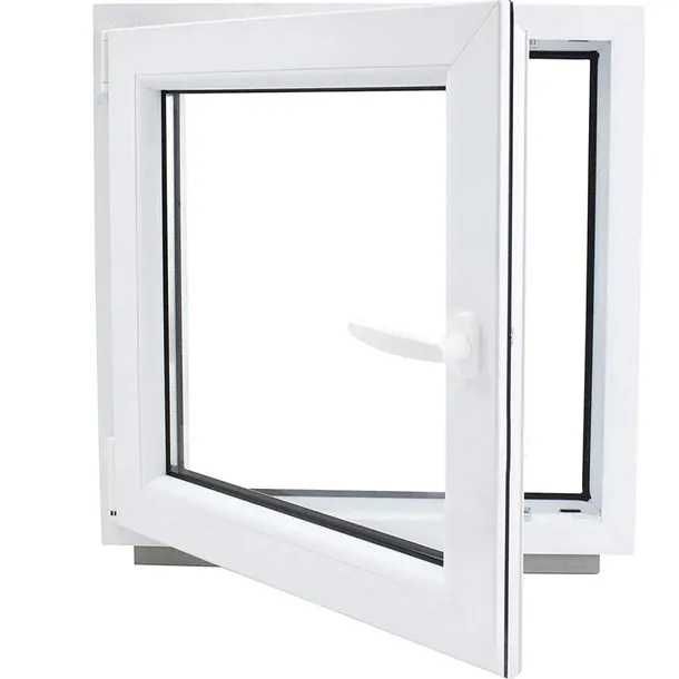 Okno PCV 60x60 2-Szybowe UR U-Uchylno R-Rozwierne Lewe Gospodarcze Białe Nowe