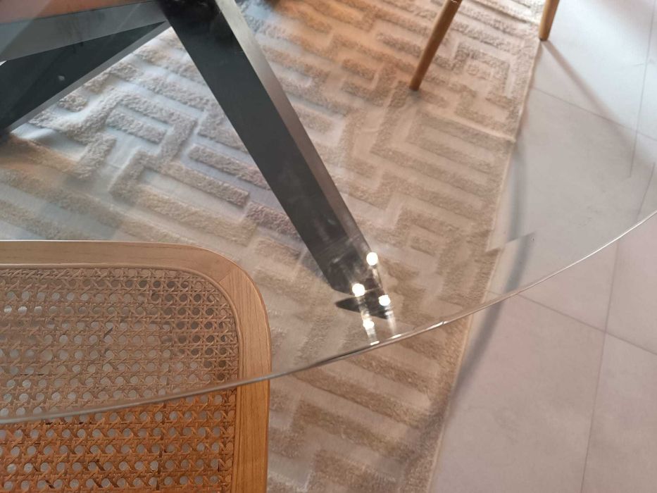 Mesa redonda vidro área store