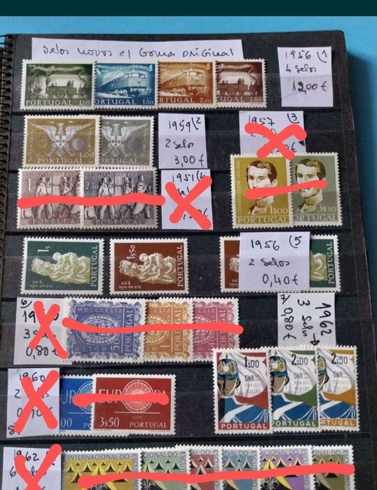 Selos de Portugal novos c/goma original. 1956 a 1965 e Outros