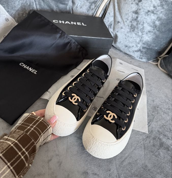 Лаковые кеды Chanel 36 37 38 39 40