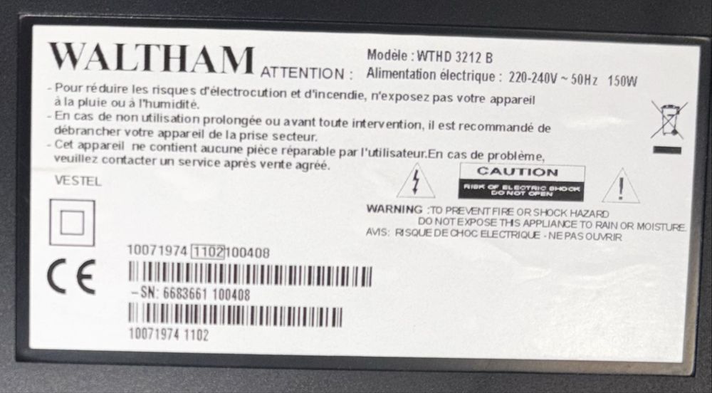 Telewizor 32” Waltham – w pełni sprawny