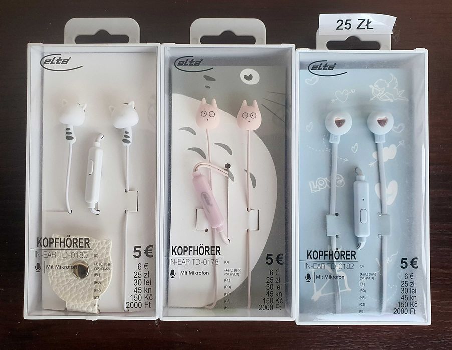 Słuchawki z mikrofonem, fabrycznie nowe. Okazja!