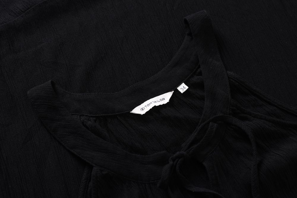 TOM TAILOR letnia czarna sukienka maxi wiskoza 34