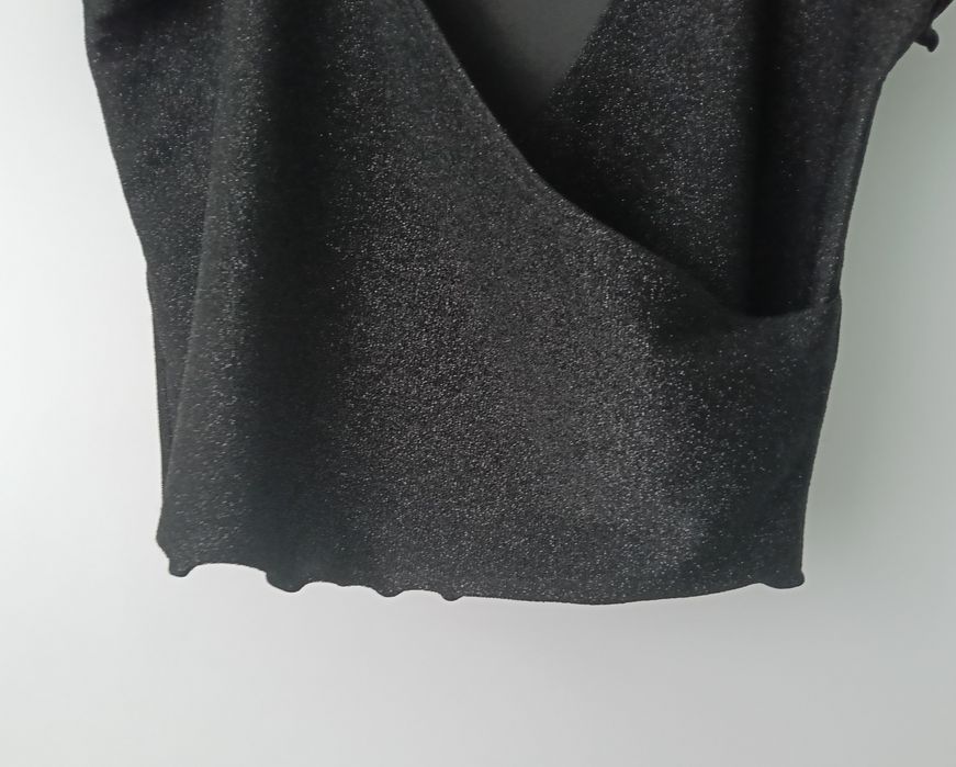 Czarny błyszczący top damski H&M rozm.M