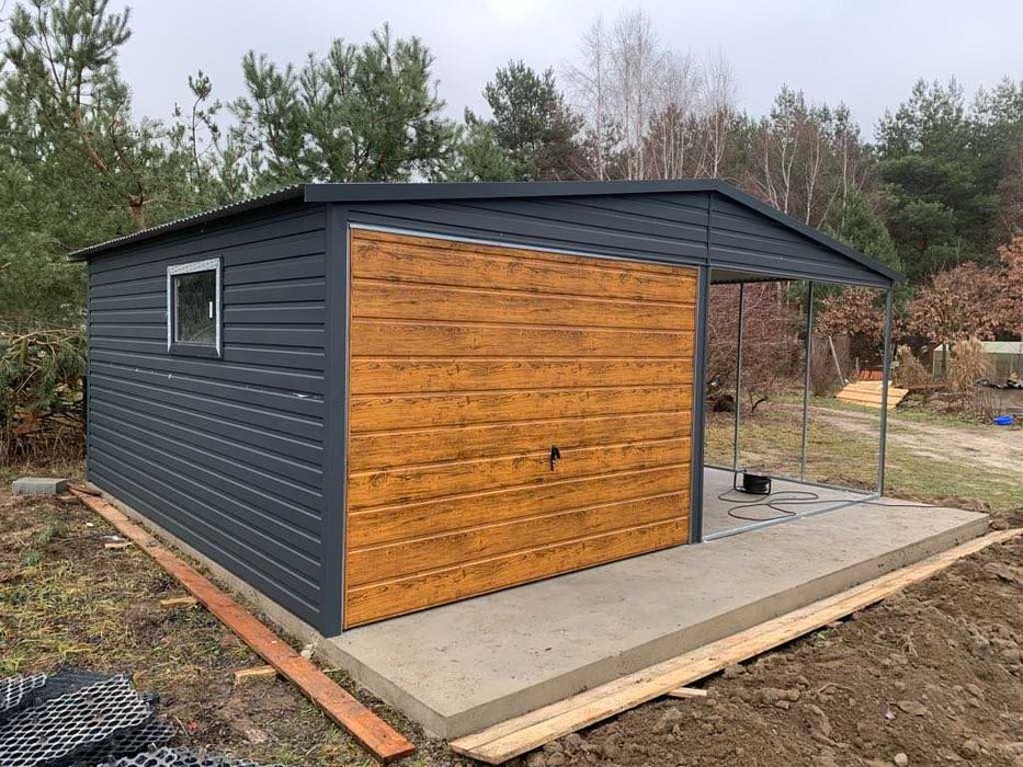 Garaż blaszany, wiata. WZMOCNIONY PROFILAMI. Producent. Cała POLSKA