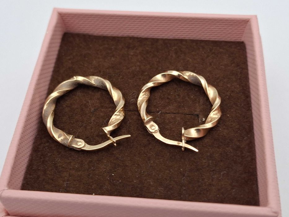 Przepiękne złote kolczyki kółka P.585 1,42G