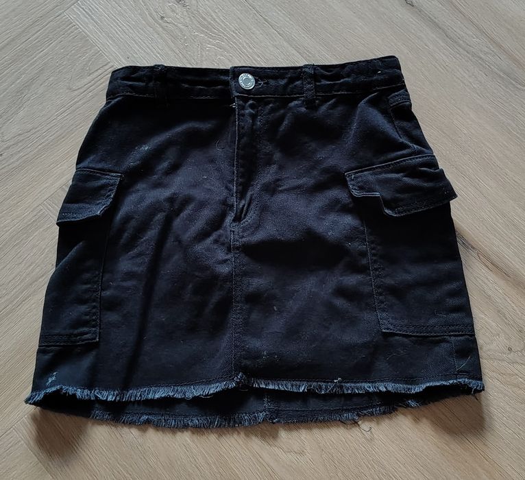 Spódniczka jeansowa dziewczęca czarna H&M 140