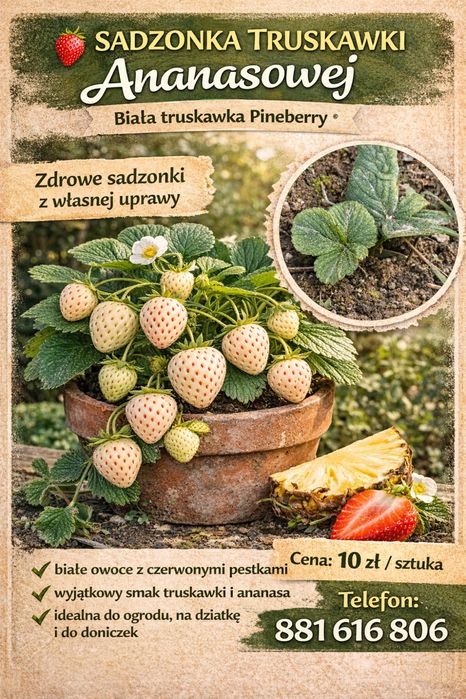 Truskawka Ananasowa sadzonka w doniczce