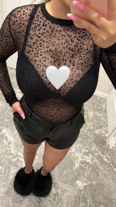 Прозорий боді в принт