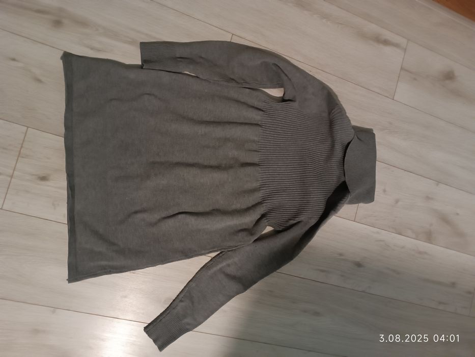Tunika Golf sweter szary długi rękaw M