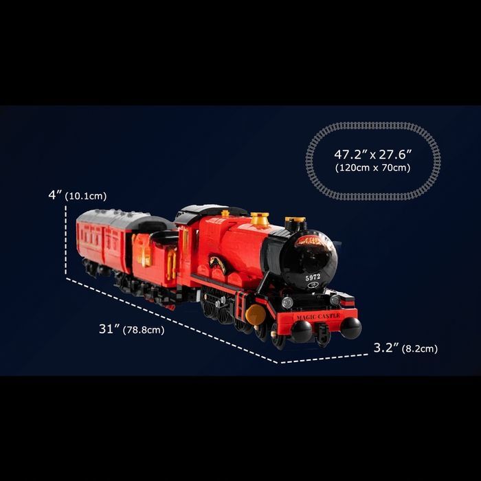 Klocki 2086 el. Ruchomy pociąg lokomotywa Mould King 12010