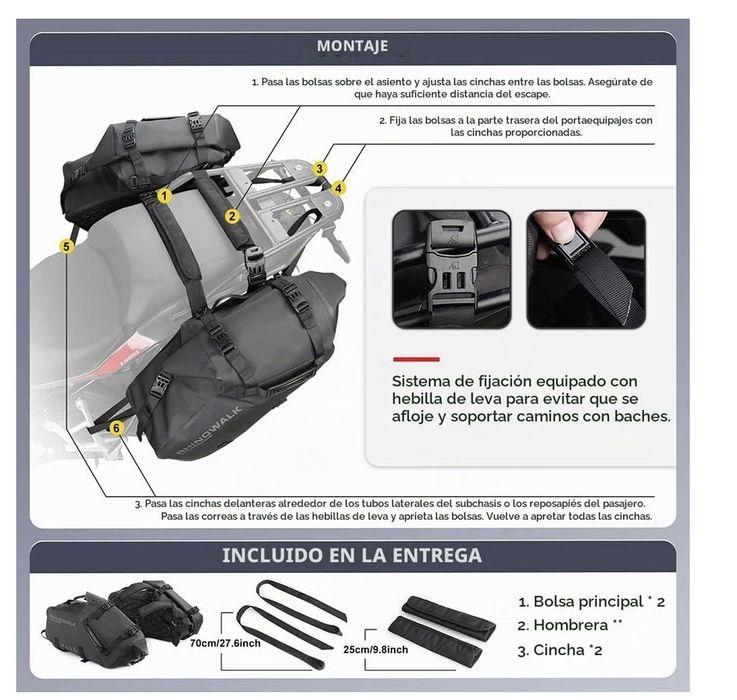 Malas para moto - imperméavel - 48litros