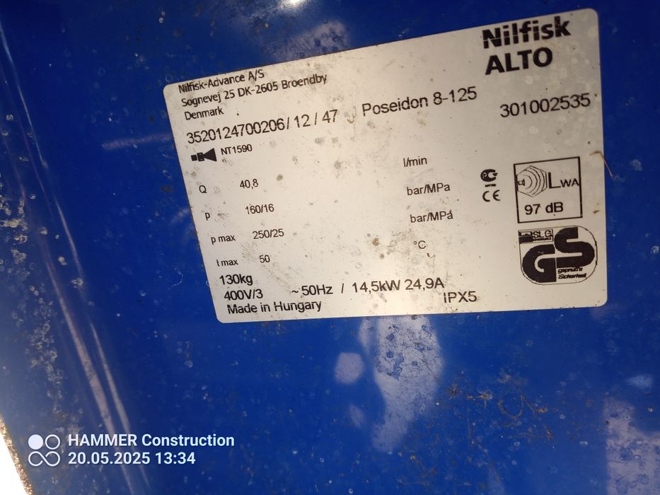 Myjka zimnowodna nilfisk posejdon 8