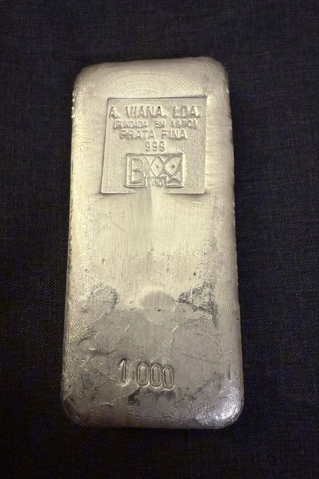 Barra de prata fina 1kg A. Viana