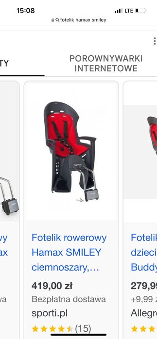 Fotelik hamax rowerowy