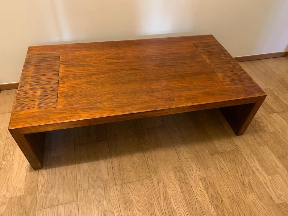 Conjunto Mesa de Centro e Consola em Madeira Exotica