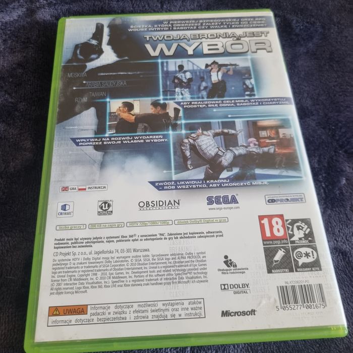 Alpha Protokół Szpiegowska Gra RPG Xbox 360 PL Polskie wydanie