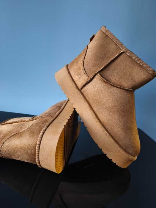 Wyprzedaż Zimowe buty ocieplane styl emu Camel brąz nowe 37