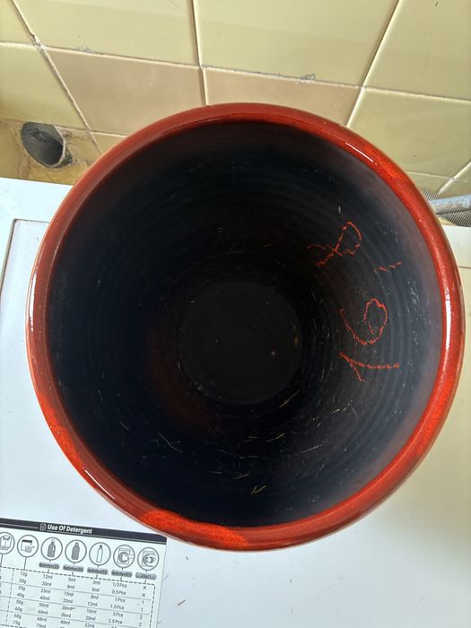 Vaso Encarnado Vidrado Novo
