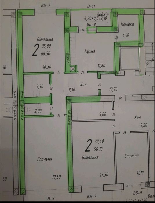 2-комнатная квартира по адресу ул. Капеланська (площадь 66,6 м²) - Atlanta.ua - фото 2