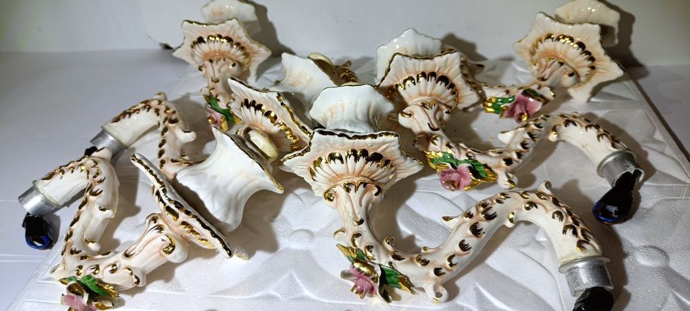 UNIKAT! Żyrandol Capodimonte Ceramiche Cavalli 18-ramienny Bassano