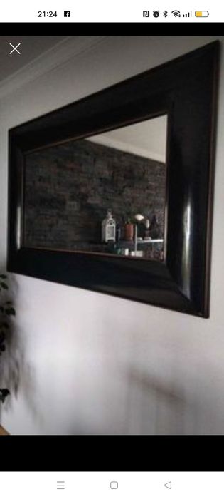 Consola 150 cm preta com espelho enorme