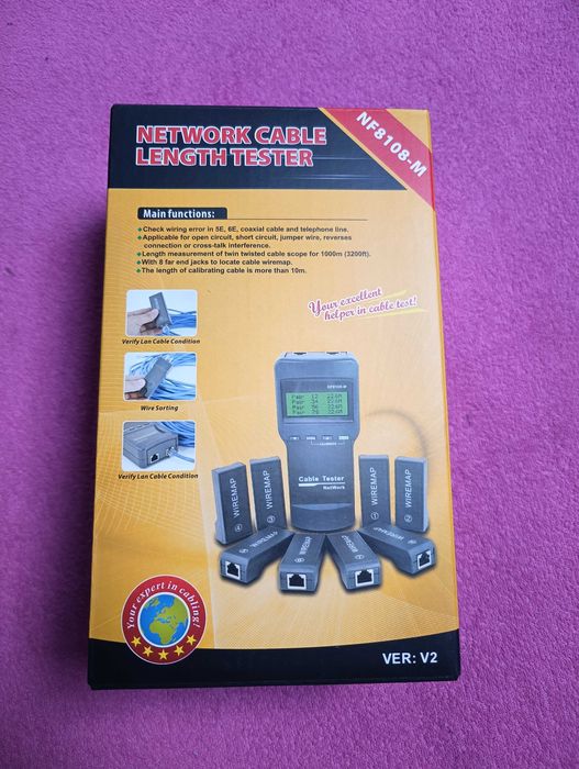 NOYAFA NF-8108M TESTER LAN, szukacz par przewodów RJ45 PoE + 8 terminatorów