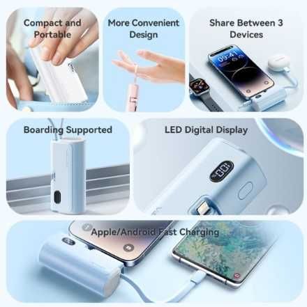 Power Bank 4800mAh - Lightning - Carregamento rápido de 22,5 W