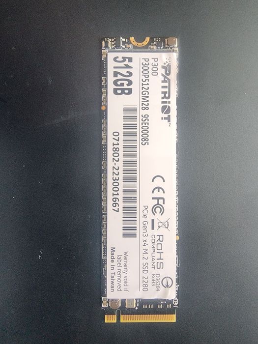 SSD диск Patriot P300 512GB M.2 NVMe (PCIe 3.0 x4)